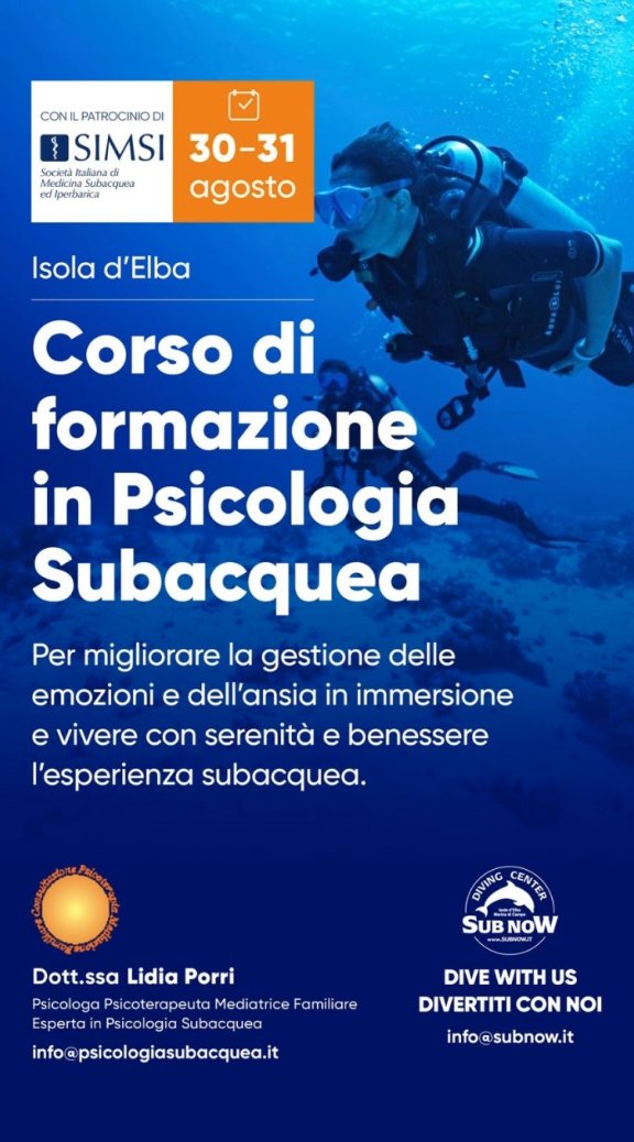 Corso di Psicologia Subacquea, II Edizione — locandina