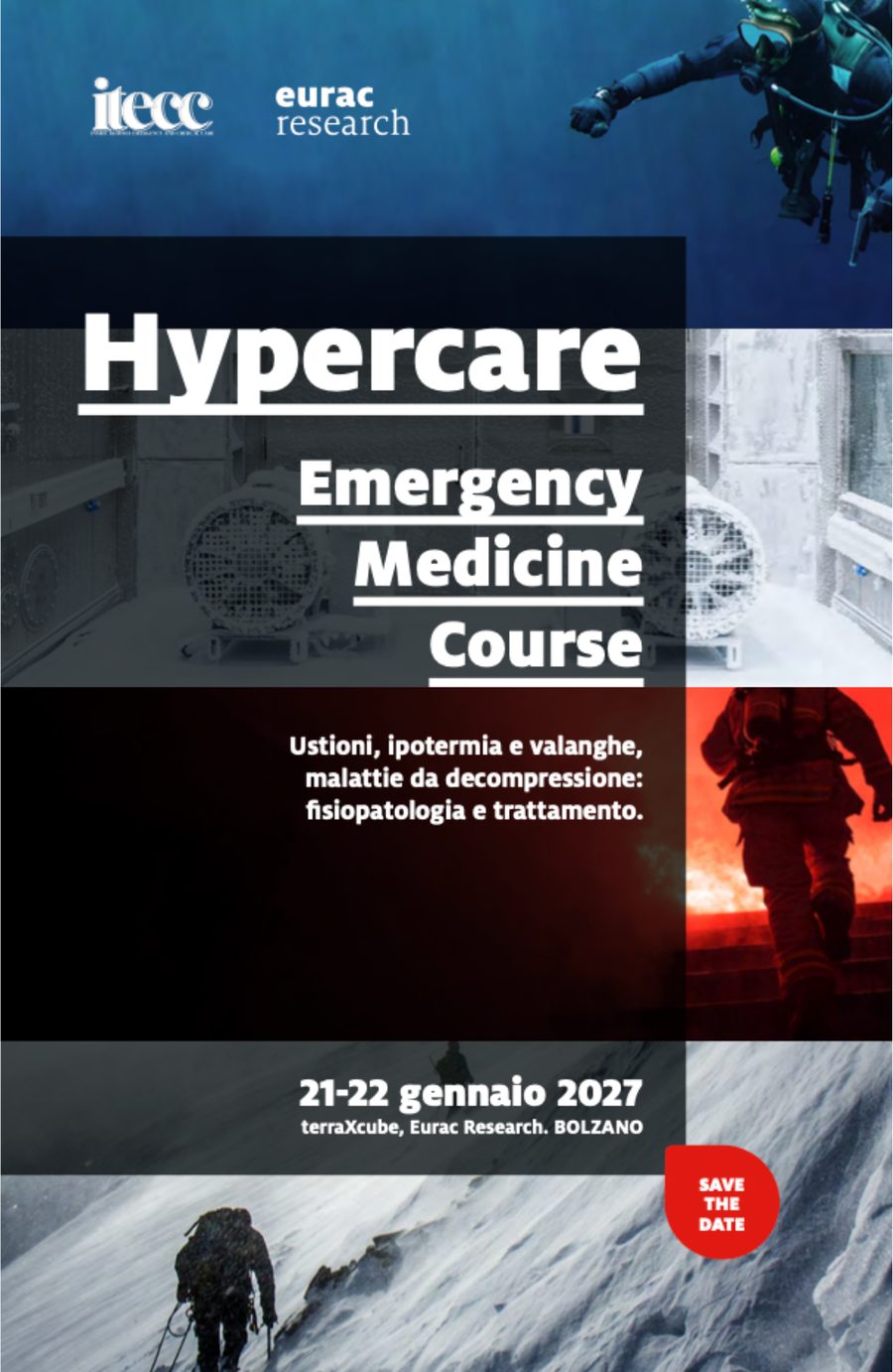 Locandina Hypercare Emergency Medicine Course, Bolzano 21-22 gennaio 2027